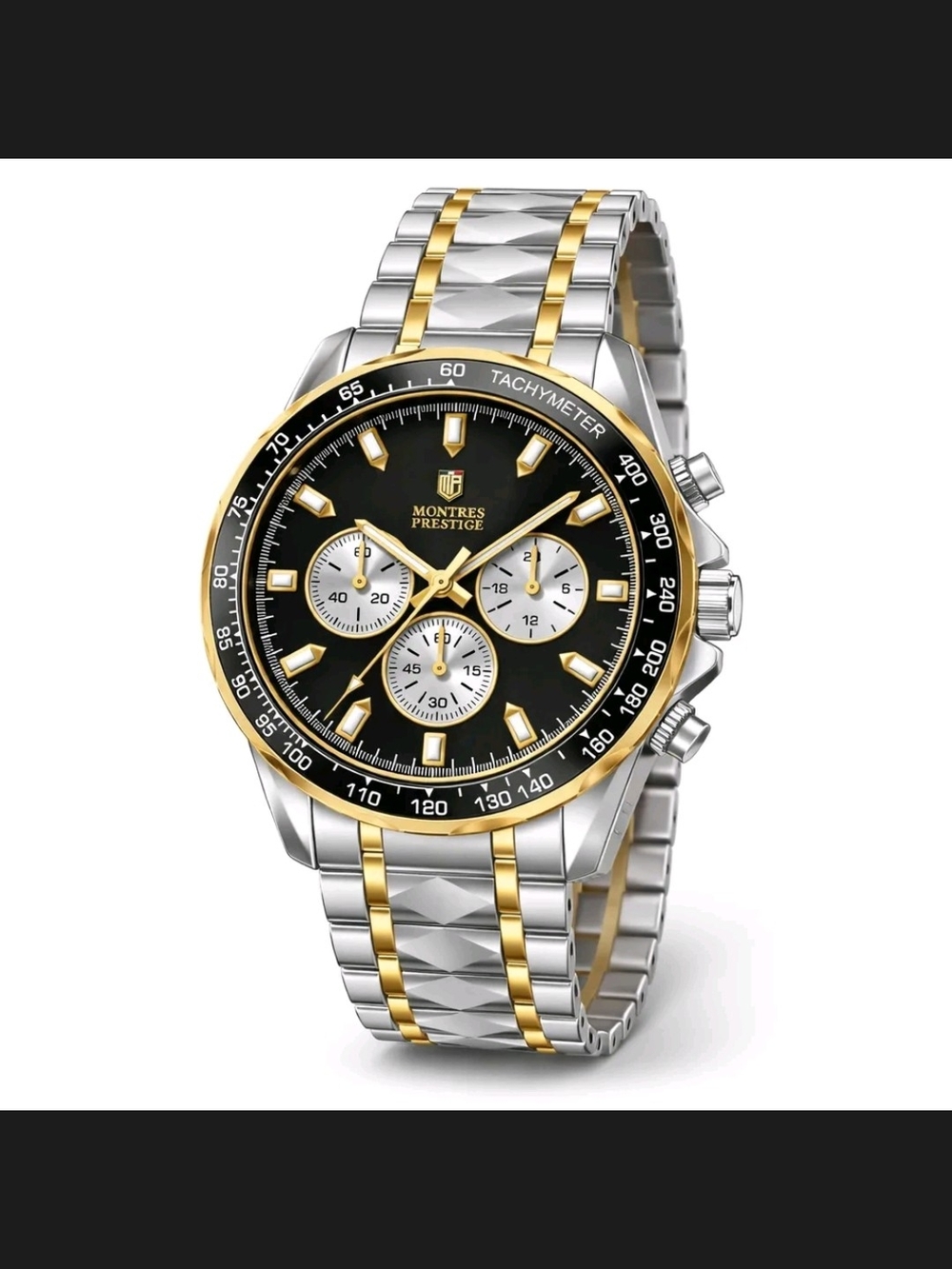 Montres Prestige Chronograph Gold & Silver Watch